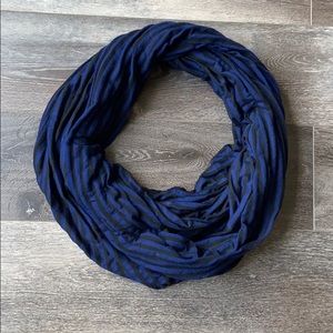 Navy and Black Striped Infinity Scarf